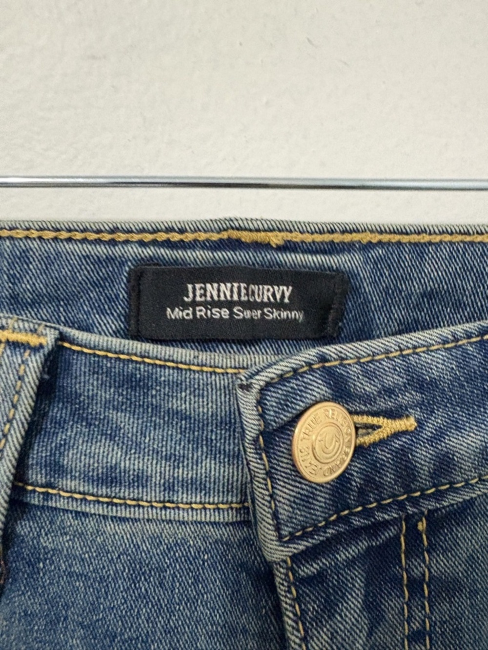 NWT True Religion Jennie Curvy Mid Rise Super Skinny Jeans Bedazzle Size 27 Y2K - Picture 5 of 7